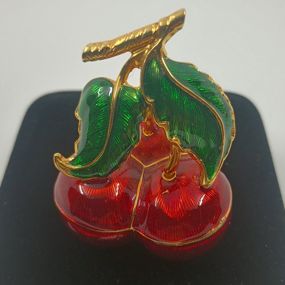 Vintage Edgar Berebi Limited Edition "The Cherries" Trinket Box with Charm..